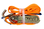 Satz aus vier UNITRAILER 2m/35mm/2t orangefarbenen Transportgurten mit Spanner