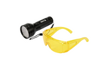 YATO YT-08581 UV-Taschenlampe + Schutzbrillen-Set mit 51 LEDs