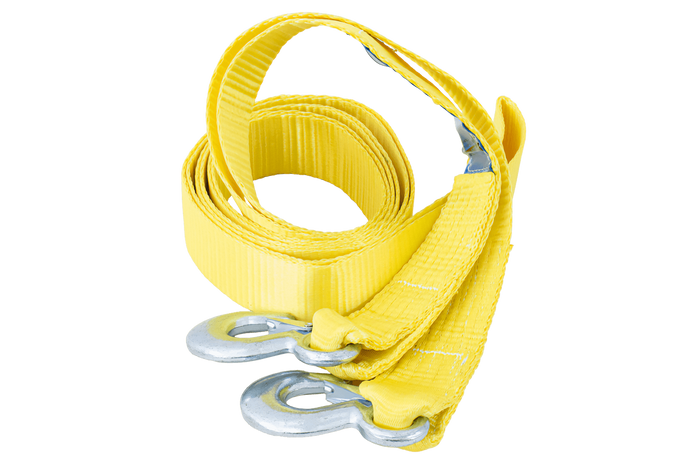 Abschleppseil mit Haken UNITRAILER Abschleppgurt 4,5m/50mm/5t gelb