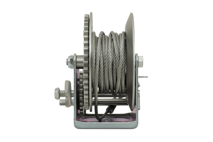 KNOTT 6X0017.008 Handwinde für 900-kg-Anhänger mit Stahlseil