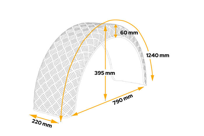 Anhänger Kotflügel 15-16" DOMAR D29130 Radlauf 790/220mm