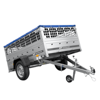 Einachsanhänger 200x125 UNITRAILER GARDEN 201 KIPP mit Gitterseitenwänden, H-0-Rahmen und blauer Plane