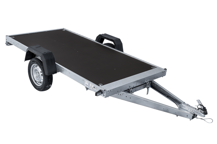 Einachsiger Anhänger auf Blattfedern 264x125 UNITRAILER FORCE 264/R KIPP mit H-800 Rahmen und blauer Plane