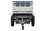 Einachsanhänger 200x106 UNITRAILER GARDEN 200 KIPP mit Maschenseitenwänden und blauer Plane