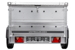 Einachsiger Anhänger auf Blattfedern 230x125 UNITRAILER GARDEN 230/R KIPP mit BIS-Seitenwänden und Aluminiumabdeckung