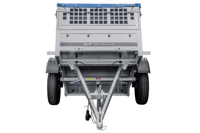 Kompakter Anhänger Garden Trailer 150 KIPP 150x106 cm 750 kg mit Laubgitteraufsatz