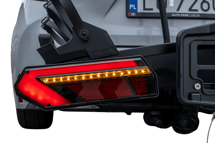 Inter Pack Velox 3 LED - faltbarer Anhängerkupplungs-Fahrradträger für 3 Fahrräder mit LED-Beleuchtung (schwarz)