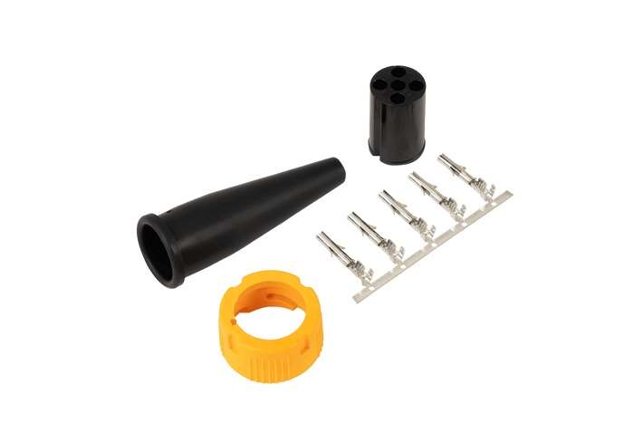 MANTES Stecker für Anhängerrückleuchten Bajonett 5-PIN, gelb, links