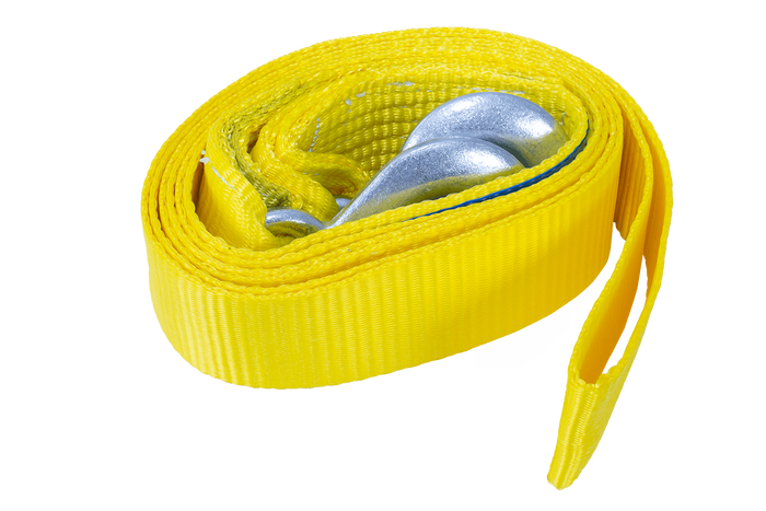 Abschleppseil mit Haken UNITRAILER Abschleppgurt 3m/50mm/3t gelb