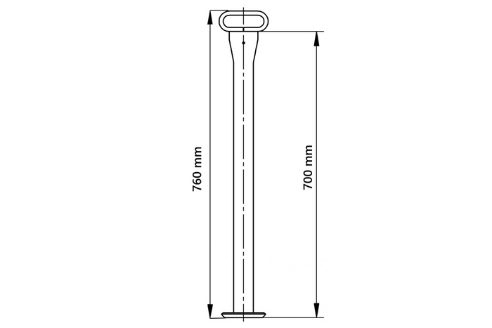 KNOTT 4802429X feste Stütze für 175 kg Anhänger 48 mm 700 mm