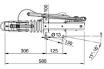 Auflaufvorrichtung AL-KO 60S/2 mit AK161-Kugelkupplung für einen 750-kg-Anhänger mit V-Deichsel