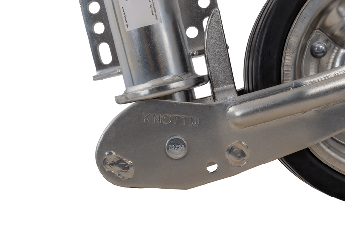 KNOTT ATK60 verstärktes Stützrad mit Griff 350 kg 60 mm 785–1020 mm