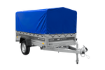 Einachsanhänger 230x125 UNITRAILER FORCE 230 KIPP mit H-800 Rahmen und blauer Plane