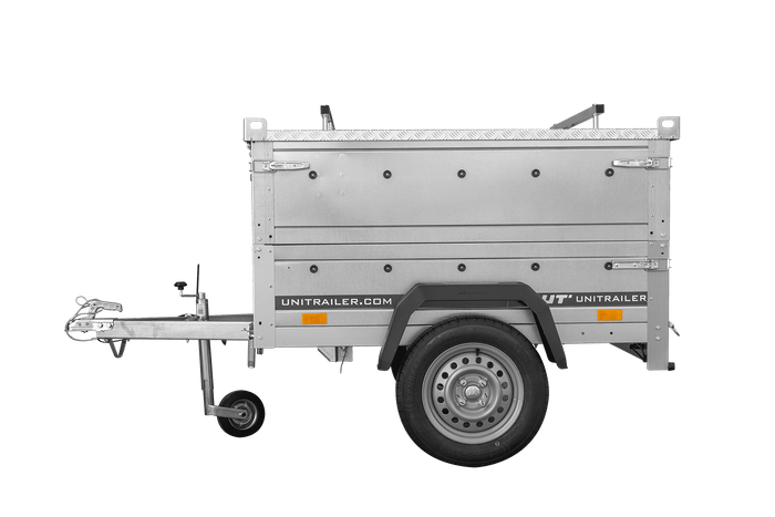 Einachsanhänger 150 x 106 UNITRAILER GARDEN 150 KIPP mit BIS-Bordwänden und Aluminium-Deckel