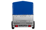 Leichtanhänger auf Federn 200x125 UNITRAILER GARDEN 201/R KIPP mit BIS-Seiten, H-800-Rahmen und blauer Plane