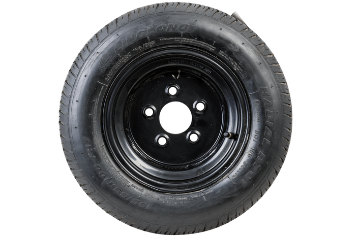 OUTLET Verstärktes Rad für Anhänger LINGLONG REIFEN 195/55 R10C 98/96N UNITRAILER FELGE schwarz 6Jx10&quot; 5x112 ET:-4