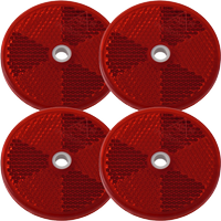 Runde Rückstrahler mit Löchern, rot DOBPLAST 60 mm, 4 Stück