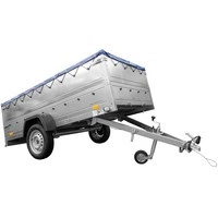 Einachsanhänger auf Federn 264x125 UNITRAILER GARDEN 264/R KIPP mit BIS-Seiten, H-0-Rahmen und blauer Plane