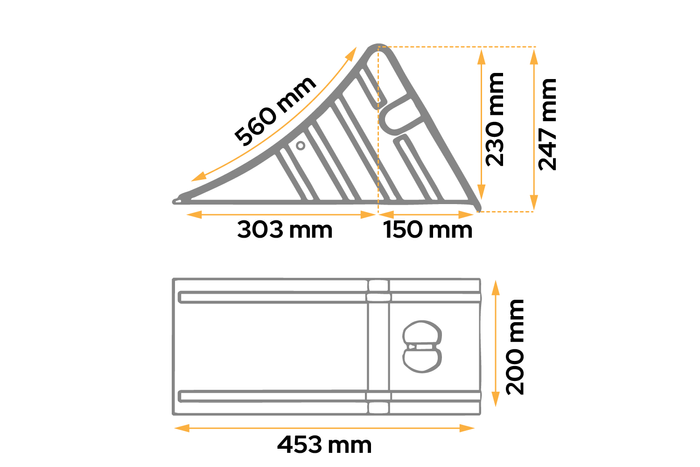 AL-KO H Unterlegkeil: 247 mm UK53 Metall