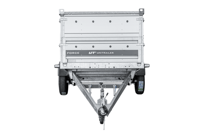 Einachsiger Anhänger auf Blattfedern 264x125 UNITRAILER FORCE 264/R KIPP mit BIS-Seitenwänden und Aluminiumabdeckung