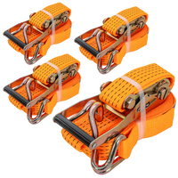 Satz aus vier UNITRAILER 8m/50mm/5t orangefarbenen Transportgurten mit Spanner