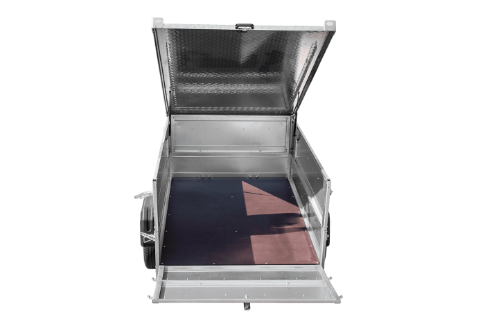 Leichtanhänger auf Federn 200x125 UNITRAILER GARDEN 201/R KIPP mit BIS-Seiten und Aluminiumabdeckung