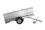 Einachsiger Anhänger auf Blattfedern 264x125 UNITRAILER GARDEN 264/R KIPP mit BIS-Seitenwänden und Aluminiumabdeckung