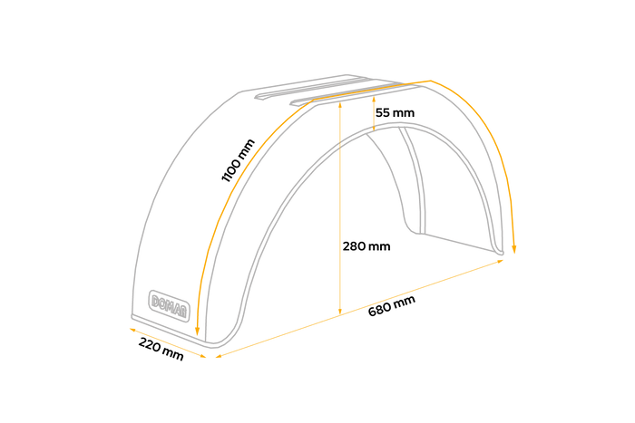 Kotflügel für Anhänger 14-15" DOMAR D20125, flacher Radlauf 680/220 mm