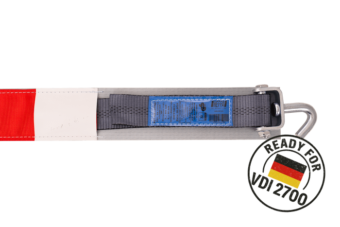 4er Set HEFFA CARLINE 130 Anhänger-Transportgurte, Radsicherungsgurte 5m/50mm/5t VDI 2700