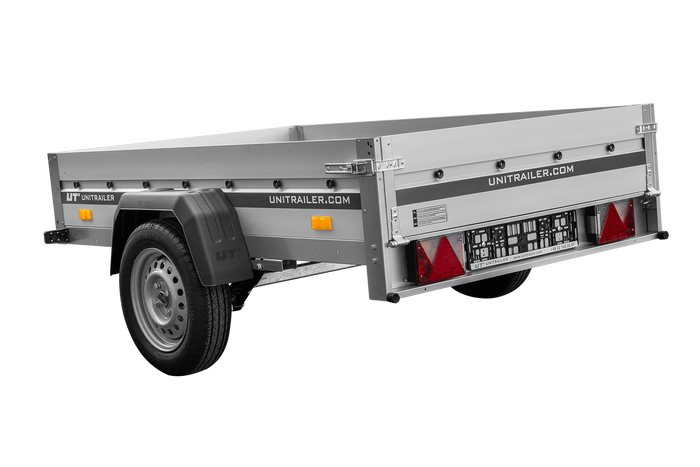 Anhänger auf Federn mit Aluminiumseitenwänden 200x125 Unitrailer Garden 201/R KIPP ALU