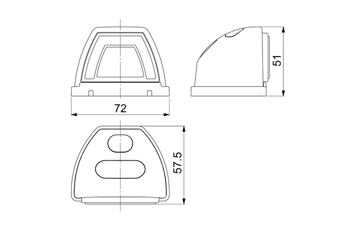 HORPOL LZD 3088 LED-Frontleuchte mit 2 Funktionen, universell