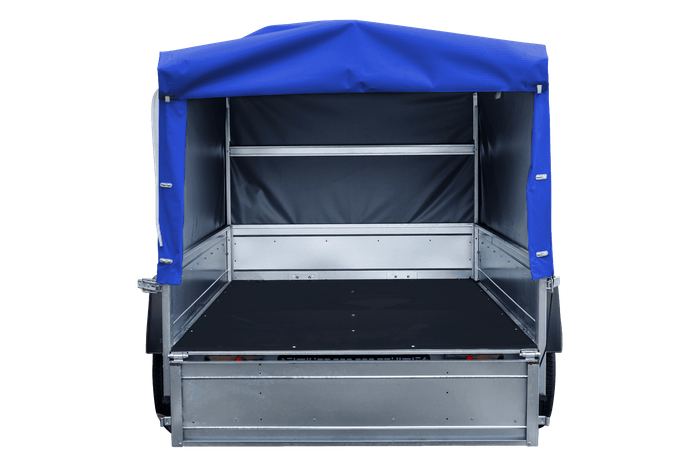 PKW-Anhänger 230x125 UNITRAILER GARDEN 230 KIPP mit blauer Hochplane 80 cm