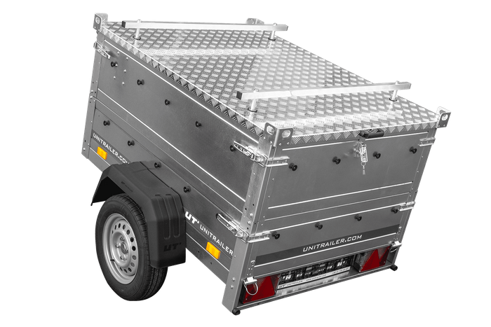 Einachsanhänger 150 x 106 UNITRAILER GARDEN 150 KIPP mit BIS-Bordwänden und Aluminium-Deckel