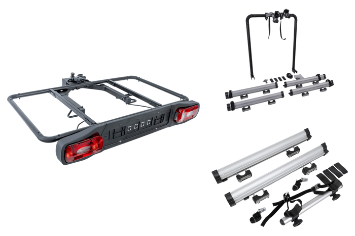 Inter Pack Re-Cargo Anhängerkupplungsplattform + Adapter für den Transport von 3 Fahrrädern