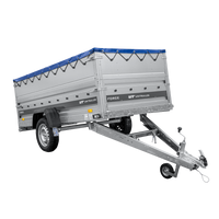 Leichter Anhänger 264x125 UNITRAILER FORCE 264 KIPP mit BIS-Seitenwänden, H-0-Rahmen und blauer Plane