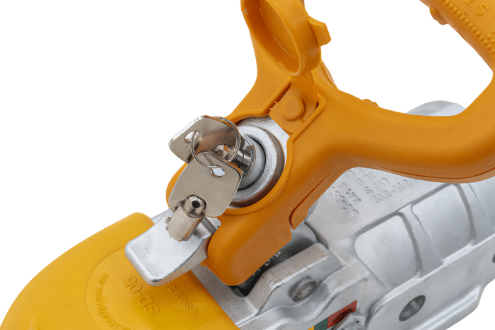 STEELPRESS BC-3500E-00-02+SD Kugelkopfkupplung für einen 3500 kg schweren Anhänger mit einer 60,5 mm starken Gusseisenrohrdeichsel