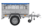 Kompakter Anhänger Garden Trailer 150 KIPP 150x106 cm 750 kg mit Laubgitteraufsatz