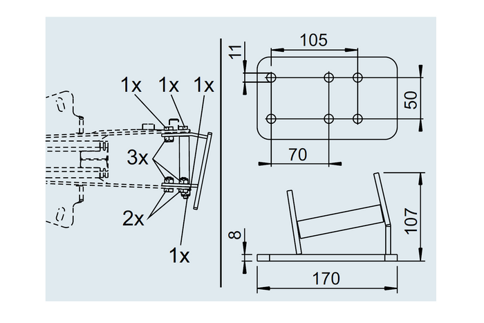 AL-KO 249127 Stützradhalter für V-förmige Auflaufvorrichtungen