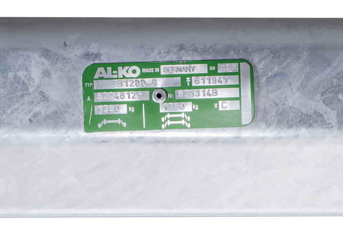 Gebremste AL-KO COMPACT Achse für schwere Anhänger und Autotransporter 1350kg 800mm 1250mm 5x112