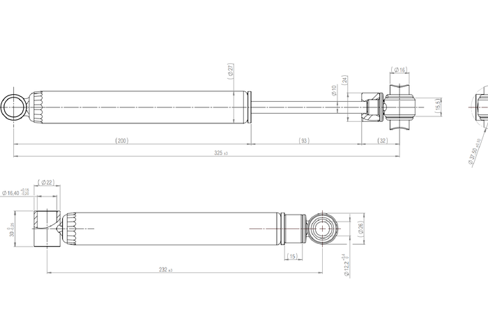 Stoßdämpfer für Auflaufbremse AL-KO 251S (alte Ausführung) für Anhänger 2700 kg