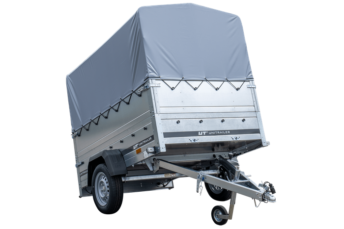 Pkw Anhänger 750 kg ungebremst GARDEN TRAILER 201 KIPP mit zusätzlichen Bordwänden, Stützrad, Hochplane und Hochspriegel