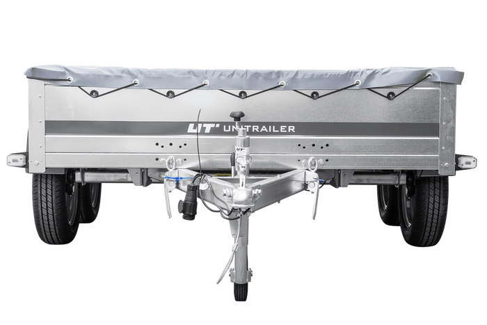 Autotransportanhänger 264x150 UNITRAILER GARDEN 265/2 KIPP mit H-0-Rahmen und grauer Plane