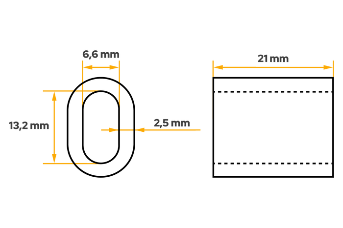 Seilpressklemme für DROMET ZLA.6-Seile, Hülse für 6-mm-Seile