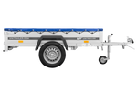 Autotransportanhänger 200x106 UNITRAILER GARDEN 200 KIPP mit blauer Abdeckung