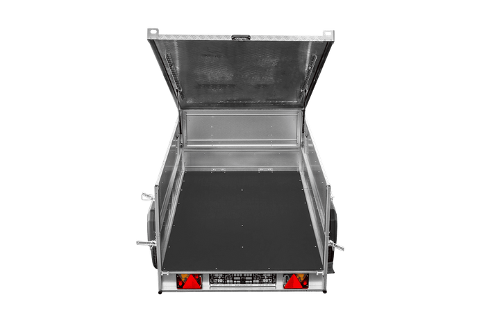 Einachsanhänger 230x125 UNITRAILER GARDEN 230 KIPP mit BIS-Seitenwänden und Aluminiumabdeckung