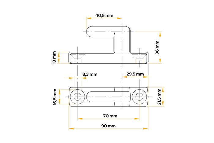 WINTERHOFF BSCHG 40-A Anhänger-Seitenscharnierhalter