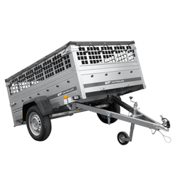 Autoanhänger 200x125 UNITRAILER GARDEN 201 KIPP mit Gitterwänden, H-0-Rahmen und grauer Plane
