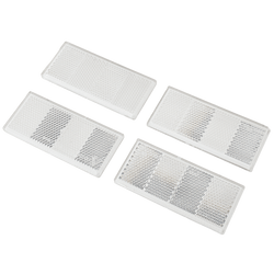 Rückstrahler-Set in weiß, 4-teilig für Pkw-Anhänger