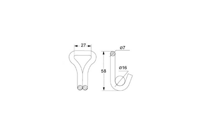 UNITRAILER Doppel J Haken 25mm 1,5t