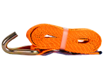 Satz aus vier UNITRAILER 3m/50mm/5t orangefarbenen Transportgurten mit Spannvorrichtung